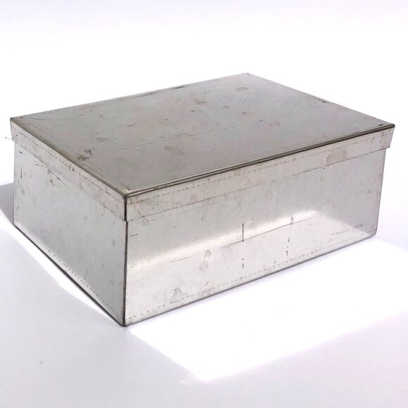 Storage Container Rectangular Storage Box Trinket Box Steel Metal Box with Lid - Picture 1 of 14